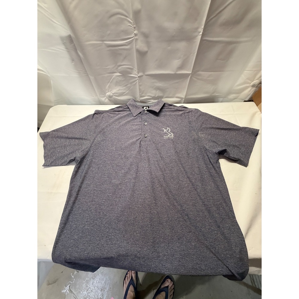 FootJoy Ironhorse Golf Club Polo Shirt Mens Large‎ Gray Heather Performance FJ